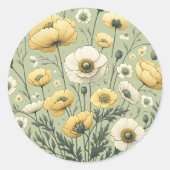 Boho Tuin Feest Sage Wildflower Bruiloft Ronde Sticker (Voorkant)