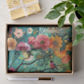 BOHO TUIN MEISJE DECOUPAGE TISSUEPAPIER (Geschenk)