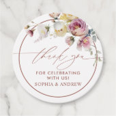 Boho Tuin Roos Bloemen Trouwgunst Labels (Voorkant)