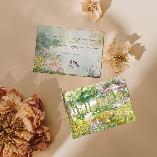 Boho Tuin Wilde Bloem Trouw RSVP Kaartje