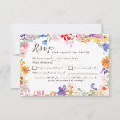Boho tuin zomer bloemen wilde bloemen bruiloft RSVP kaartje (Voorkant)