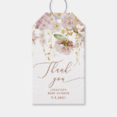 Boho tuinbloem baby shower dank u label cadeaulabel (Voorkant)