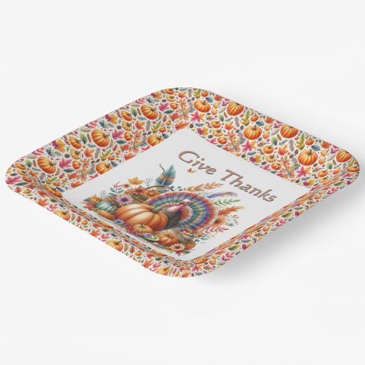 Boho Turkse Thanksgiving  Papieren Bordje (Gebogen)