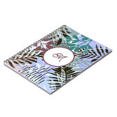 Boho Turquoise Blauwe Rode Bladeren Notitieboek (Linkerzijde)