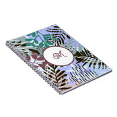 Boho Turquoise bleu Feuille Carnet (Côté Droit)