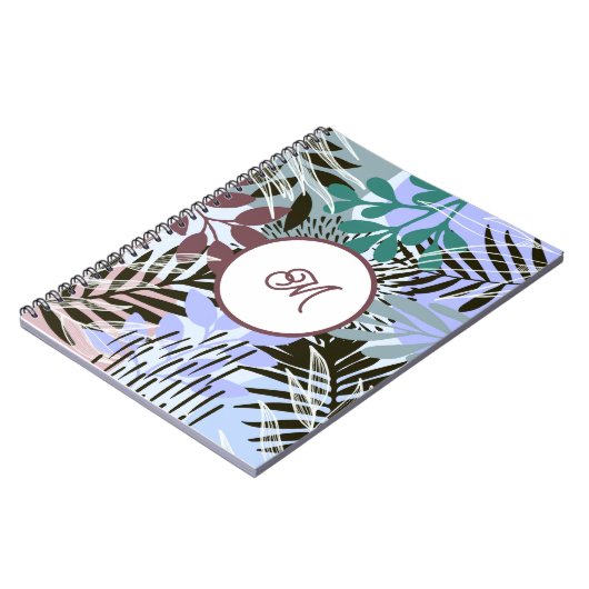 Boho Turquoise bleu Feuille Carnet (Côté gauche)