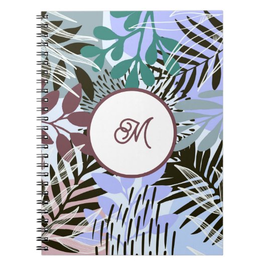 Boho Turquoise bleu Feuille Carnet (Devant)