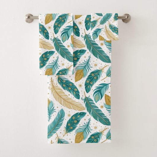 Boho Turquoise et or plumes (En situation)