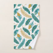 Boho Turquoise et or plumes (Serviette à main)