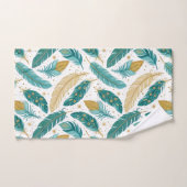 Boho Turquoise et or plumes (Serviette à main)