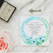 Boho Turquoise Floral Rustic Wedding Invitation