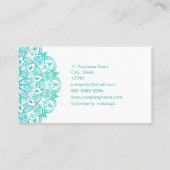 Boho Turquoise Mandala Massagetherapeut Visitekaartje (Achterkant)