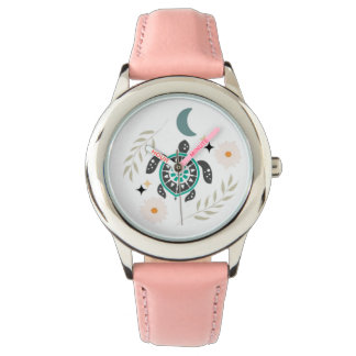 Boho Turtle | Mandala Ocean Animal Desi Horloge