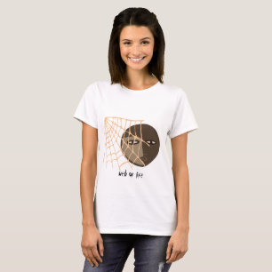 Boho Twee het Gezicht van de Kleur met een Cobweb T-shirt