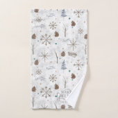 Boho Twigs & Pinecone Christmas ID986 (Serviette à main)