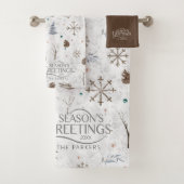 Boho Twigs & Pinecone Kerstmis ID986 Bad Handdoek (Insitu)