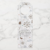 Boho Twigs & Pinecone Kerstmis ID986 Flessenhanger (Voorkant)