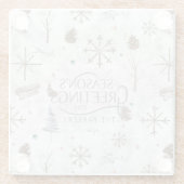 Boho Twigs & Pinecone Kerstmis ID986 Glazen Onderzetter (Achterkant)