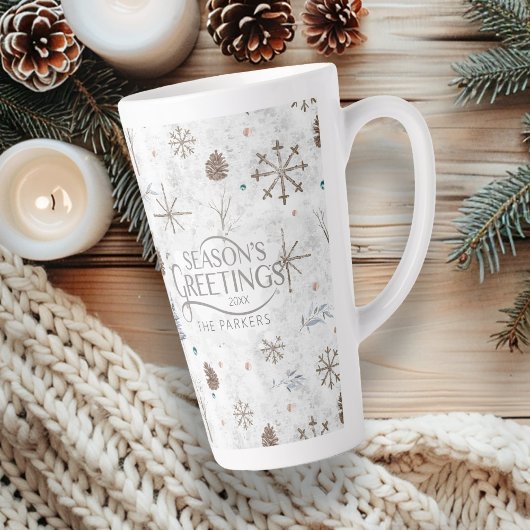 Boho Twigs & Pinecone Kerstmis ID986 Latte Mok