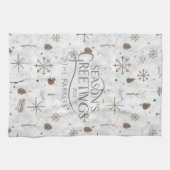 Boho Twigs & Pinecone Kerstmis ID986 Theedoek (Horizontaal)