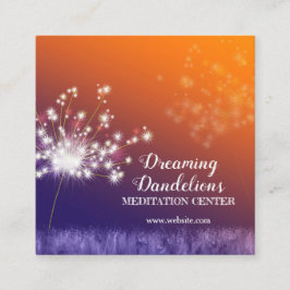 Boho Twilight Dandelions Meditation Center Vierkante Visitekaartje