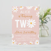 Boho Two Super Daisy 2nd Birthday Invitation (Debout devant)