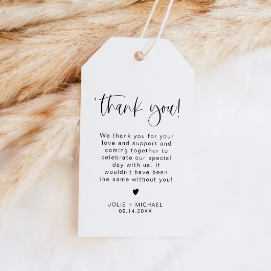 Boho Typografie Minimalistische Dank Je Wel Favor Cadeaulabel