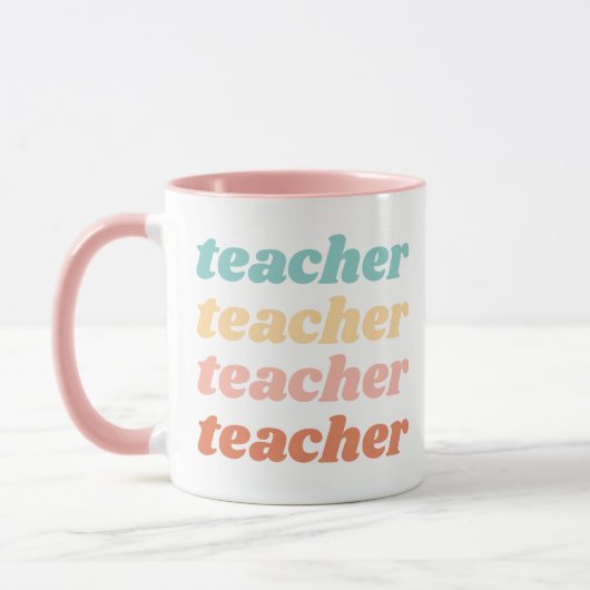Boho Typographic Teacher Appreciation Mok (Links)
