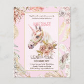 BOHO UNICORN Baby Shower Uitnodigingen Aquarel Flyer (Voorkant)