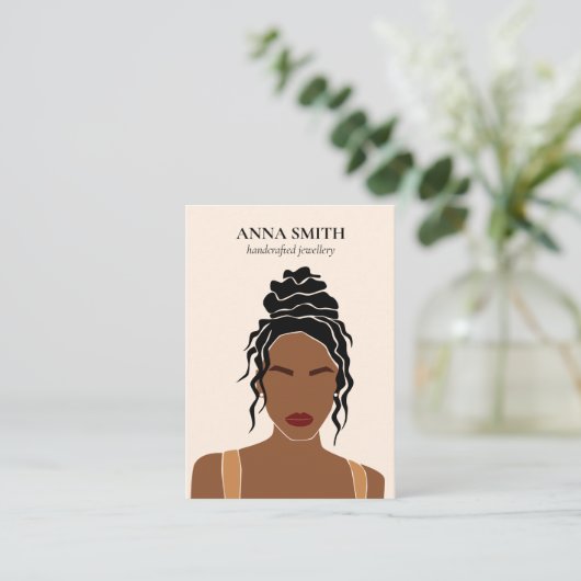 Boho, uniek, inclusief vrouwelijk computerscherm B Visitekaartje (Staand voorkant)