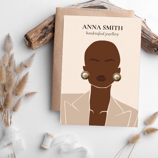 Boho, uniek, inclusief vrouwelijk computerscherm B Visitekaartje