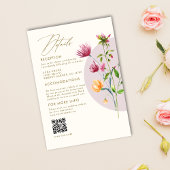 Boho Unieke Spring Wildflower grillige bruiloft Informatiekaartje