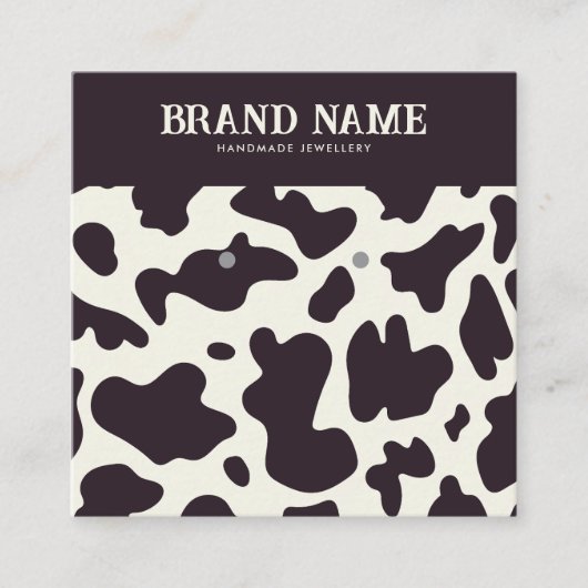 Boho vache motif Boucles d'oreilles Carte d'affich (Devant)