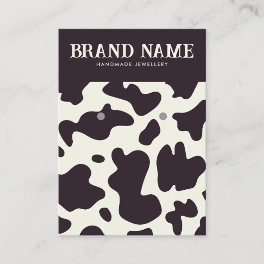 Boho vache motif Boucles d'oreilles Carte d'affich (Devant)