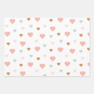 Boho Valentijnsdag pastel houdt van hart Inpakpapier Vel