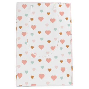 Boho Valentijnsdag pastel houdt van hart Medium Cadeauzakje