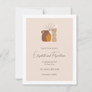 Boho Vases Minimalistes Enregistrer La Carte Date