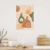 Boho Vazen Wall Art Print Tropische bladeren Poste (Keuken)
