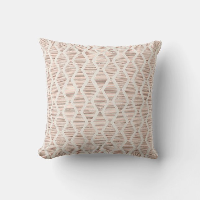 Boho Verbrand Oranje Diamant Geometrisch  Kussen (Voorkant)
