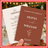 Boho Verbrand Sinaasappel Terracotta Rustiek Huwel Programma