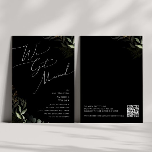 Boho Verdure Or | Faire-part de mariage intime noi