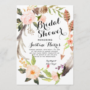 Boho veren Bridal Shower Uitnodiging