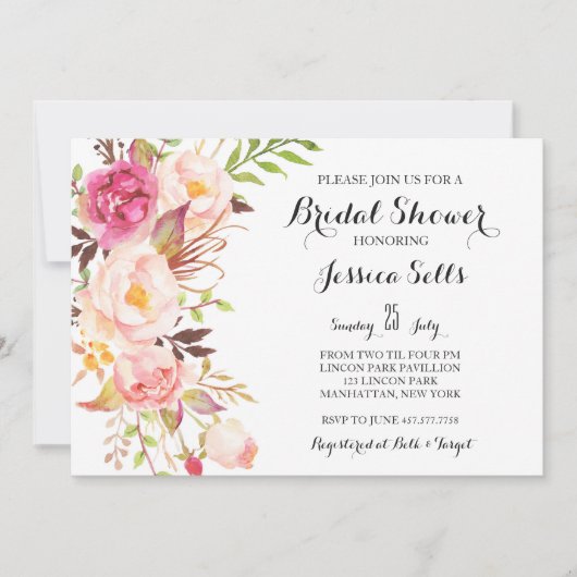 Boho veren Bridal Shower Uitnodiging (Voorkant)