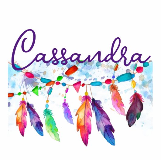 Boho veren gepersonaliseerde magneet fotobeeldje magneet (Voorkant)