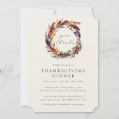 Boho Veren Herfst Foliage Thanksgiving Diner Kaart (Voorkant)
