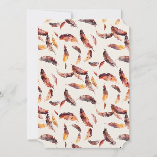 Boho Veren Herfst Foliage Thanksgiving Diner Kaart (Achterkant)