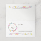 Boho veren kralen bruiloft gast plaats kaarten (Buitenkant ongevouwen)