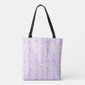Boho veren kralen paarse waterverf kunsttas tote bag (Achterkant)