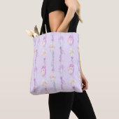 Boho veren kralen paarse waterverf kunsttas tote bag (Dichtbij)