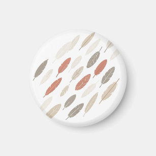 Boho-veren Roest Taupe Diagonaal Patroon Magneet